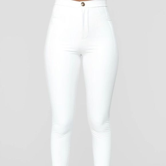 fashion nova late night texts vinyl pants white - Picture 3 of 9